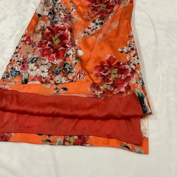 St. John Silk Vibrant Floral Midi Dress - Picture 7 of 16